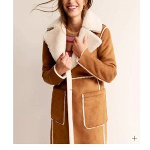 New Boden Reversible Faux Shearling Coat (Hazel Brown)